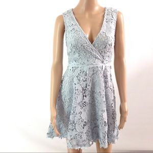 Amy Lynn Occasion Lace Wrap Over Skater Dress